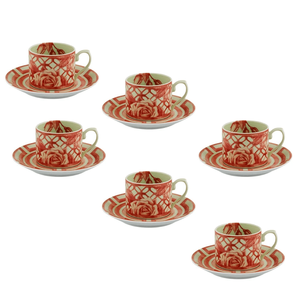XÍCARA DE CHÁ THE MEANING DE PORCELANA COM 6 VISTA ALEGRE