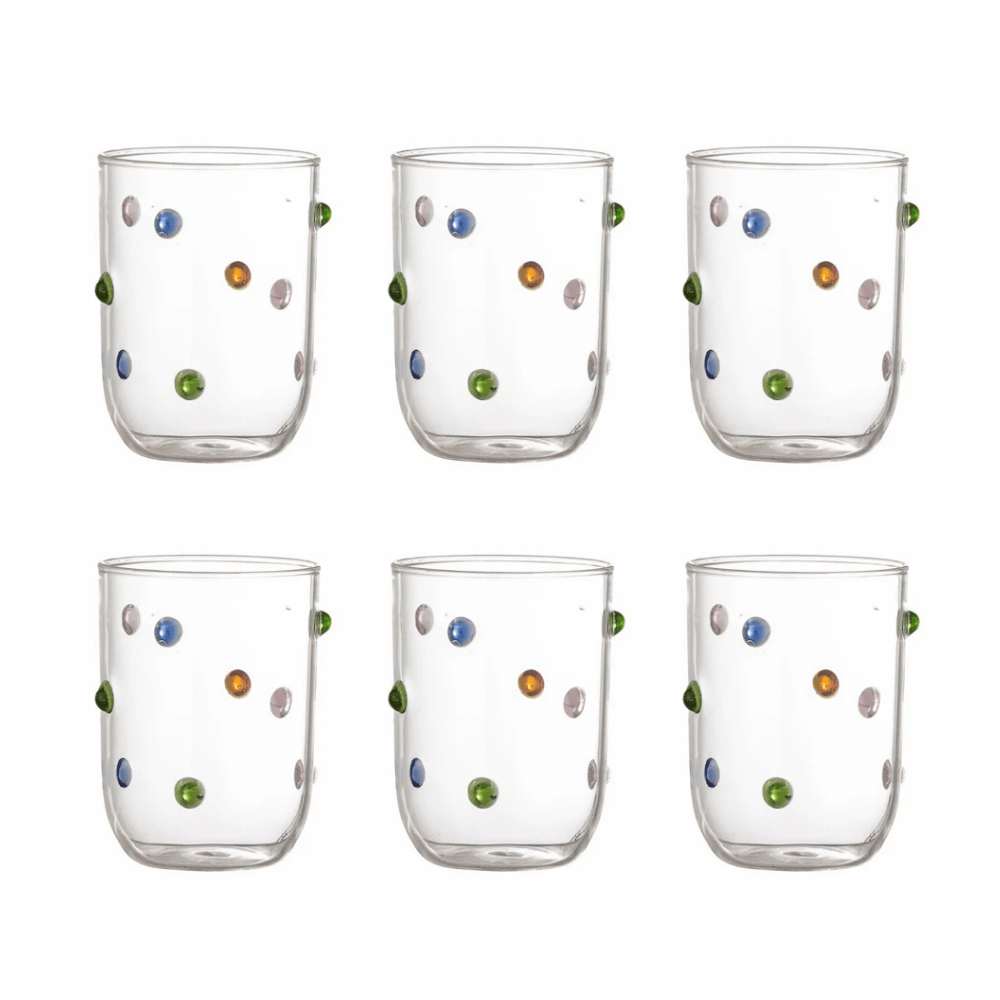 COPO BOLINHA THALIA DE VIDRO 400ML COM 6