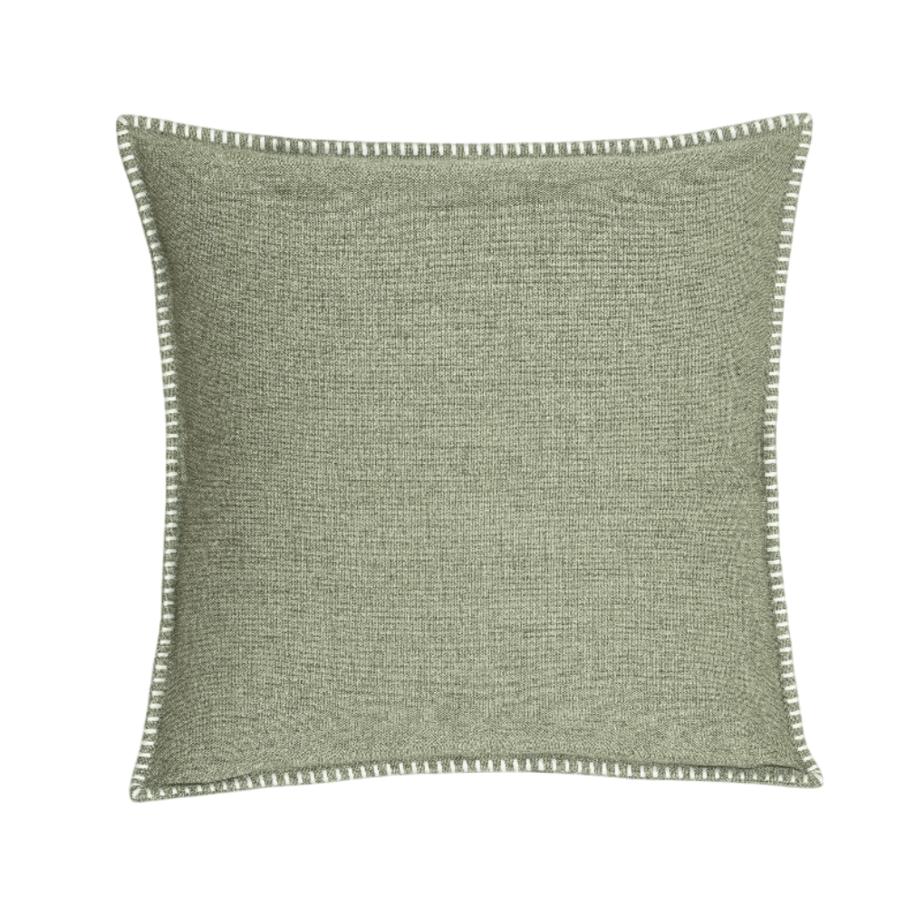ALMOFADA BORDADO CASEADO VERDE CLARO DE POLIÉSTER 54X54CM