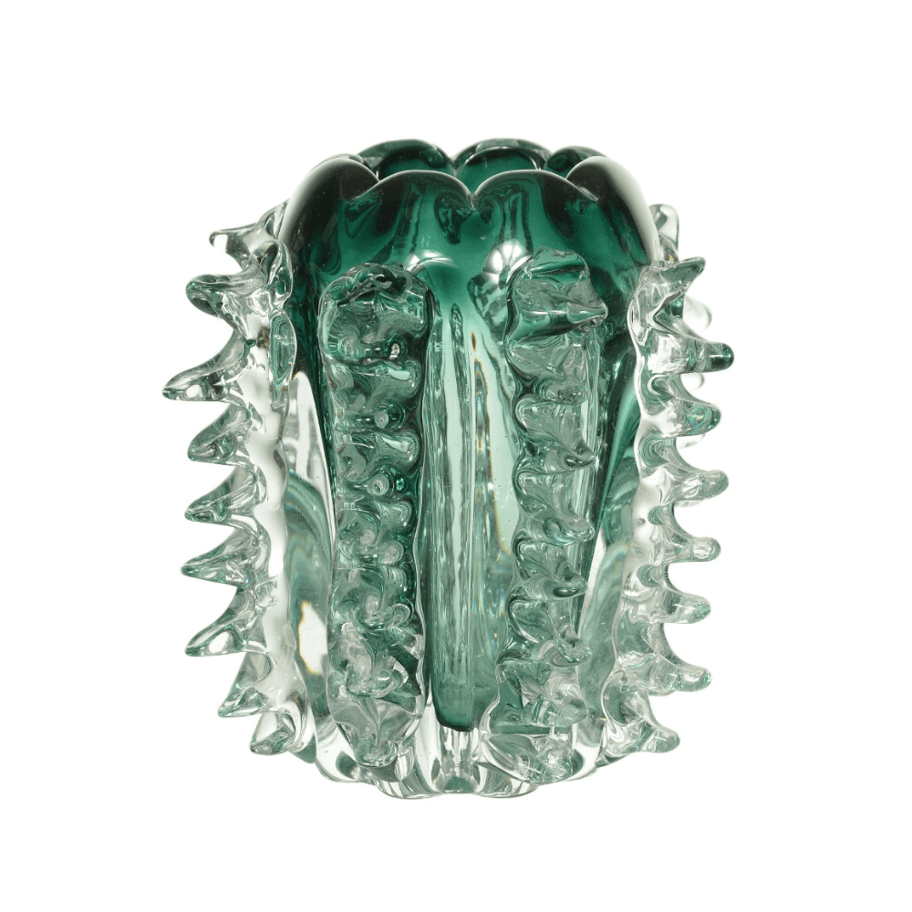 VASO MAVES VERDE DE VIDRO 14CM