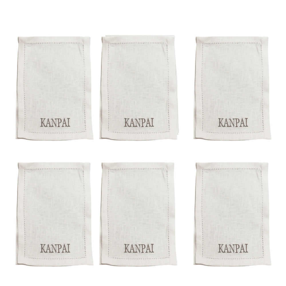GUARDANAPO DE COQUETEL KANPAI DE LINHO COM 6