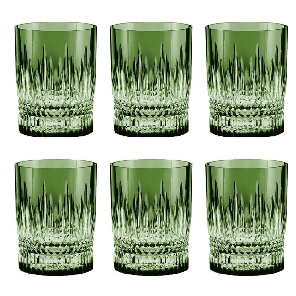 COPO ON THE ROCK GREEN DE CRISTAL 350ML COM 6 STRAUSS