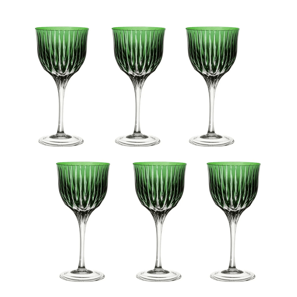 TAÇA DE ÁGUA GREEN DE CRISTAL 520ML COM 6 STRAUSS