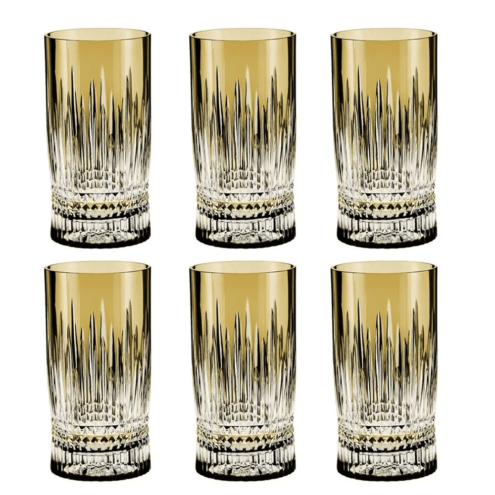 COPO LONG DRINK SÉPIA DE CRISTAL 400ML COM 6 STRAUSS