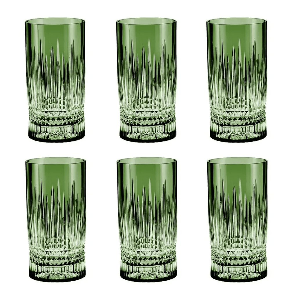 COPO LONG DRINK GREEN DE CRISTAL 400ML COM 6 STRAUSS