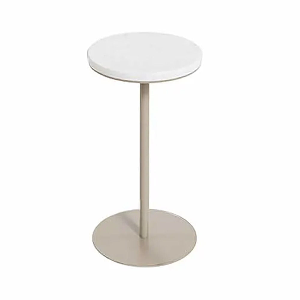 MESA DE APOIO CRISTAL PEDRA BRANCA 62CM