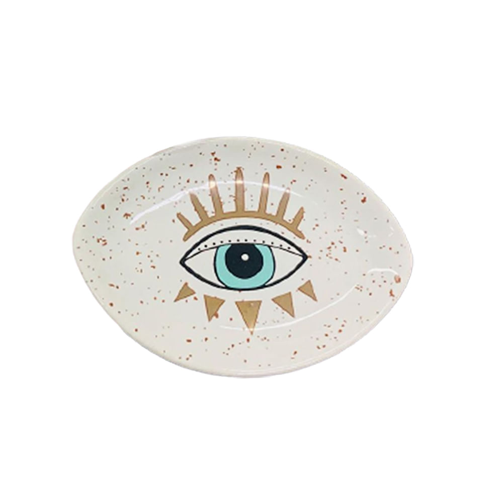 PRATO DE APOIO OLHO EM CERÂMICA 10CM