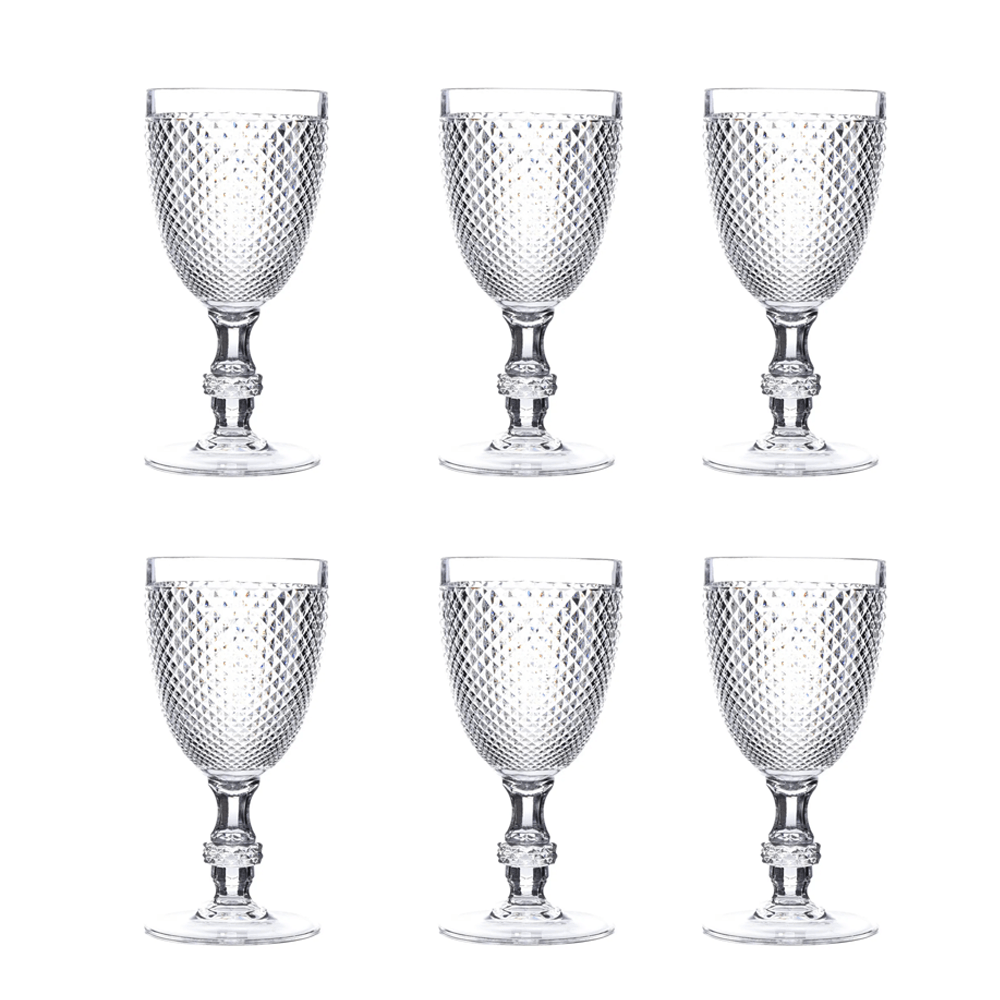 TAÇA DE VINHO DE ACRÍLICO 400ML COM 6