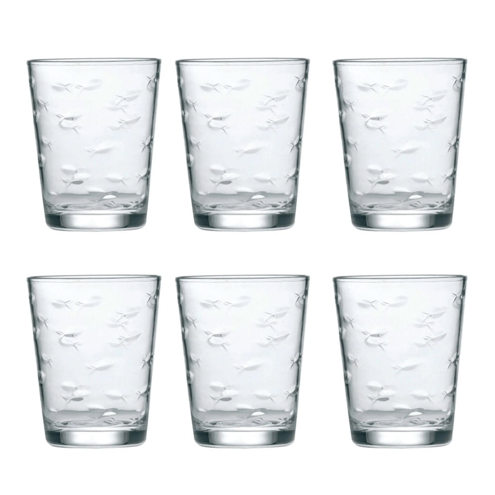 COPO PEIXE BAIXO DE ACRÍLICO 400ML COM 6
