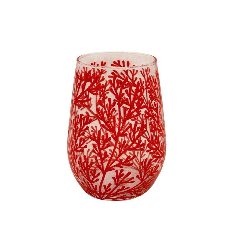 COPO BAIXO DUBAI DE VIDRO CORAL COM 6