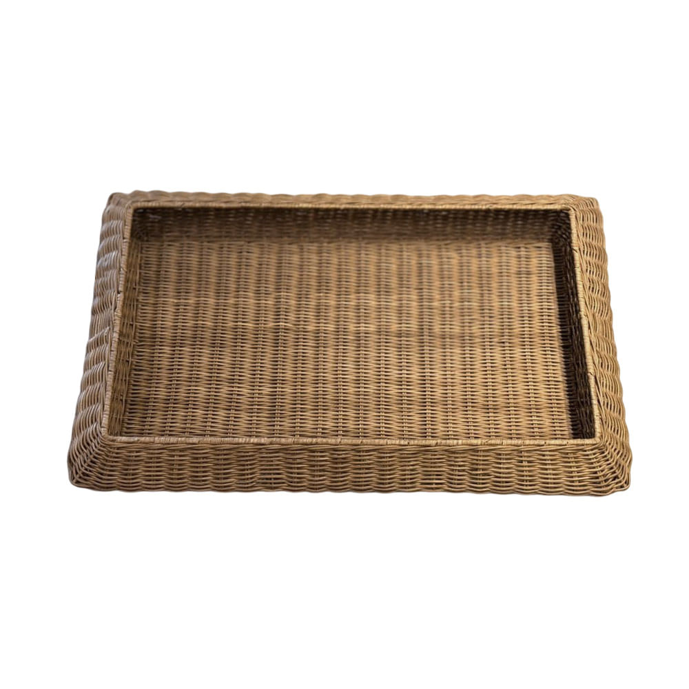 BANDEJA PAOLA RIBEIRO RETANGULAR DE RATTAN 80X50X10CM