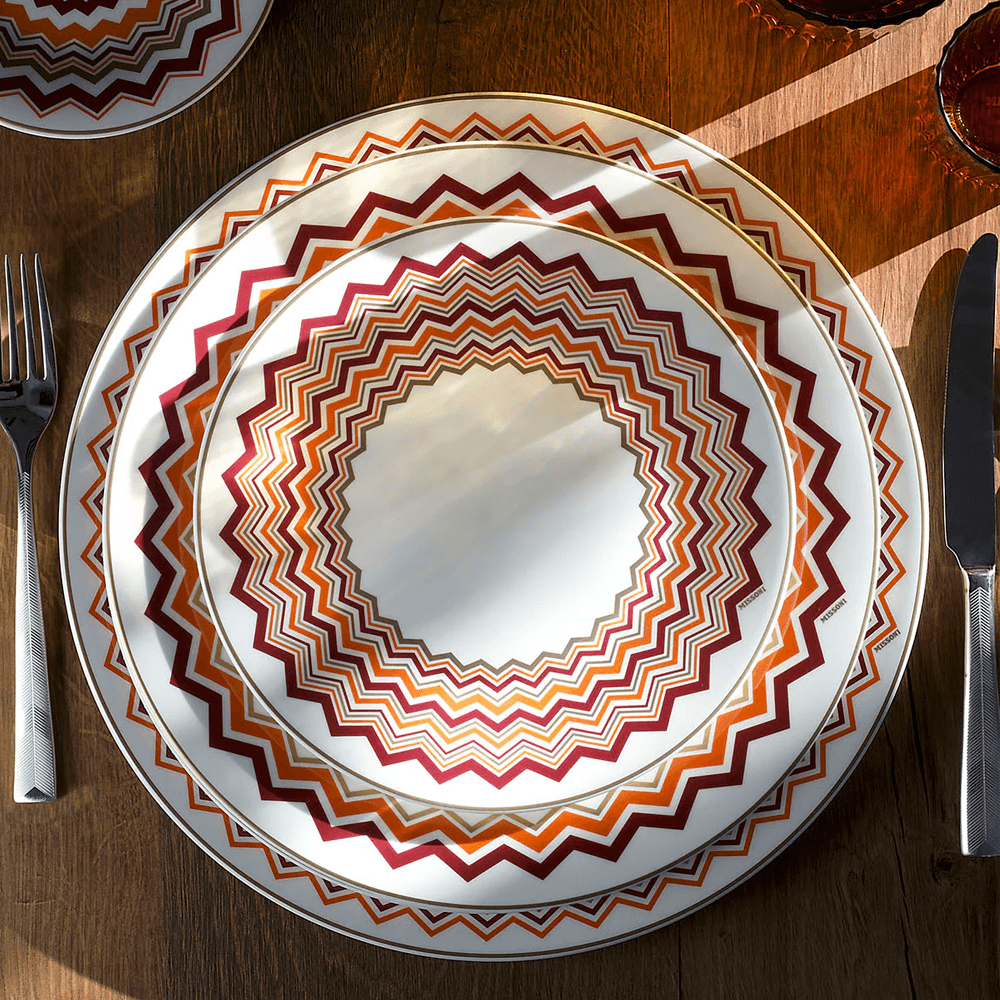 PRATO DE SOBREMESA ICONIC EM PORCELANA MISSONI COM 2