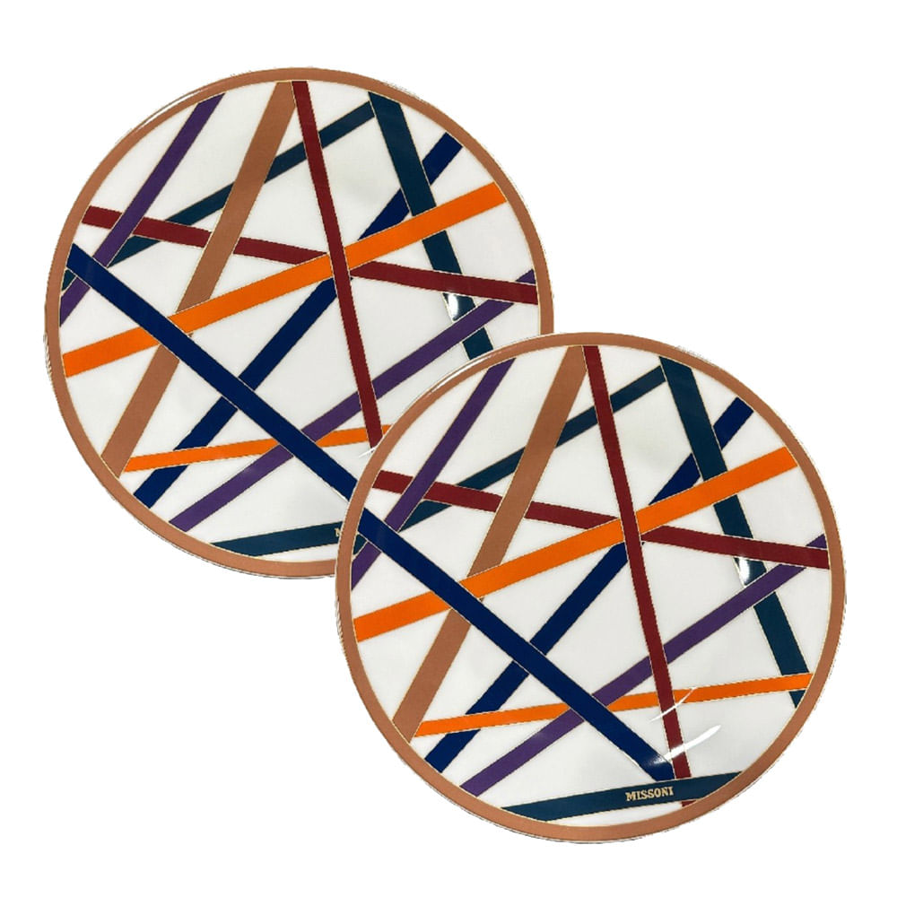 PRATO DE SOBREMESA EM PORCELANA MISSONI COM 2
