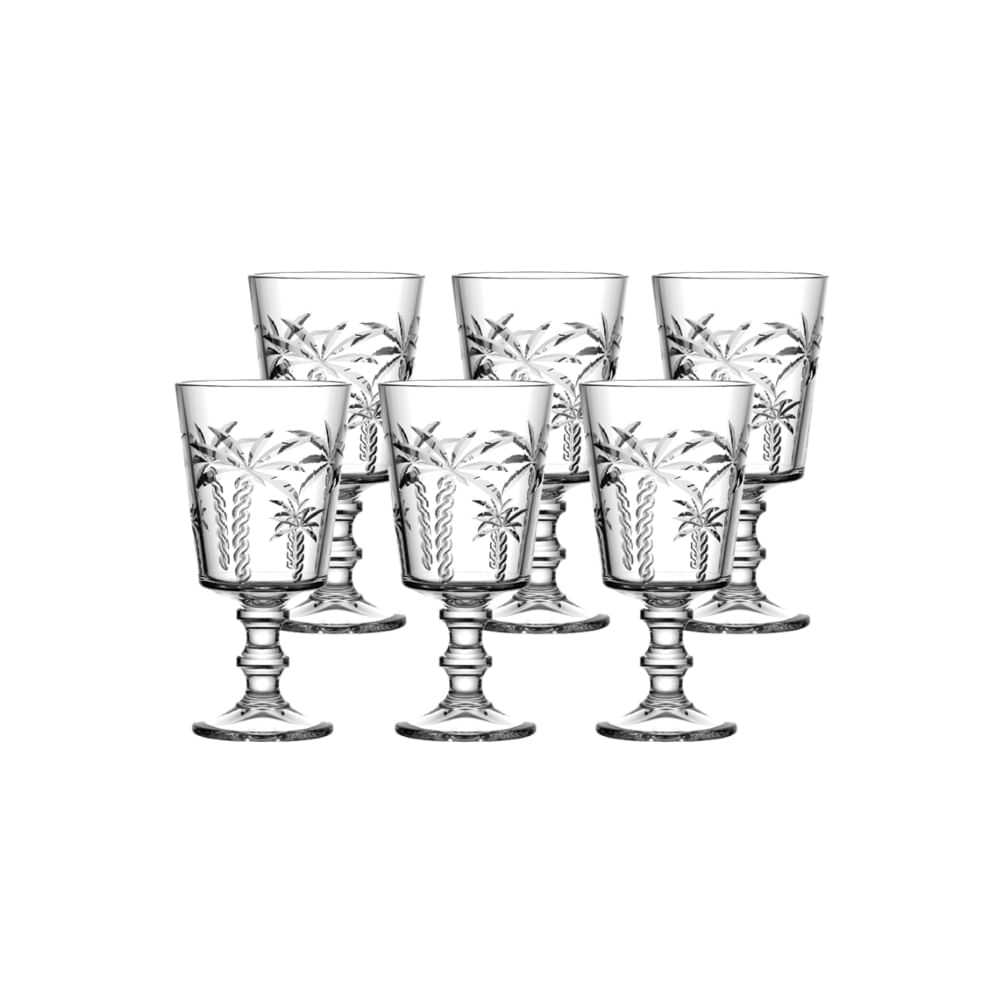 TAÇA DE VINHO PALM DE VIDRO 320ML COM 6