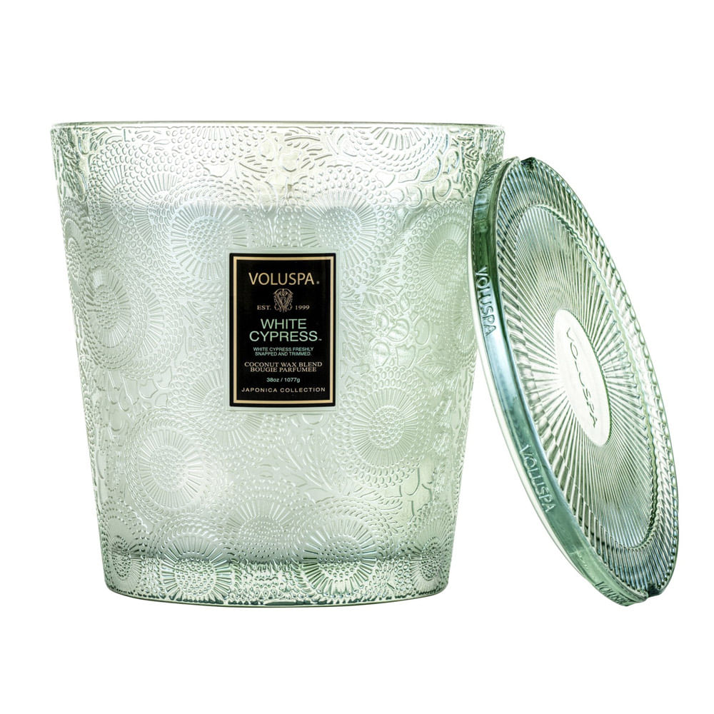 VELA VASO PEDESTAL 3 PAVIOS +80H WHITE CYPRESS VOLUSPA