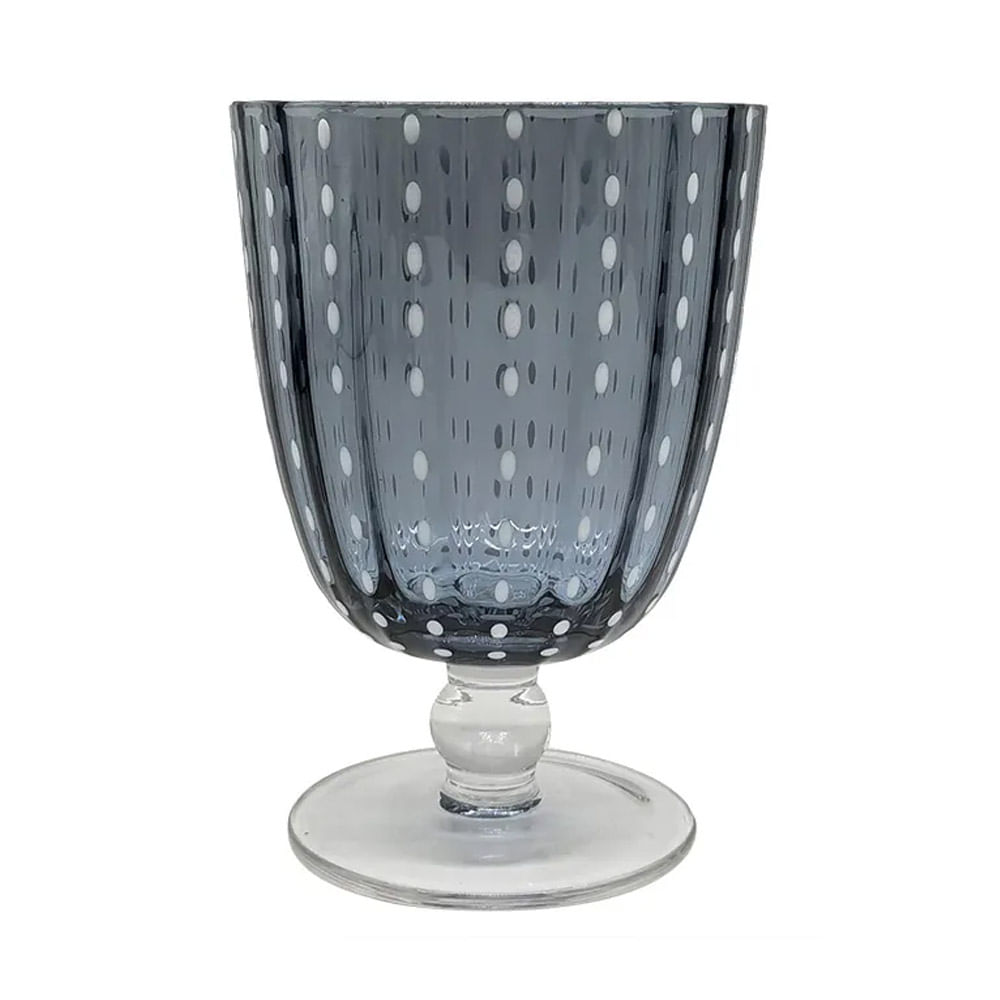 TAÇA POINT AZUL DE VIDRO COM 6